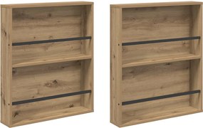 vidaXL Ράφι Περιοδικών με ράφι 2 τμχ. Artisan Oak 60 x 12 x 70 εκ