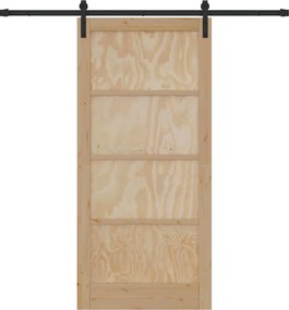 vidaXL Συρόμενη Πόρτα Φυσικό και Μαύρο 93 x 202 cm