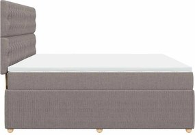 vidaXL Κρεβάτι Boxspring με Στρώμα Taupe 180x200 εκ. Υφασμάτινο