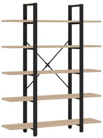 Bookcase Esthon natural-black metal 120x28x180cm 120x28x180 εκ.