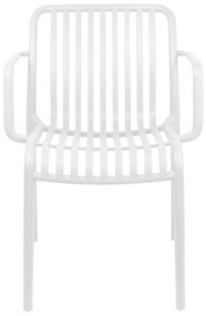 Πολυθρόνα Zoi pakoworld pp σε λευκή απόχρωση 55.5x57.5x79εκ