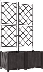 vidaXL Γλάστρα Κήπου 2 τμχ. Καφέ 80 x 40 x 143 εκ. PP