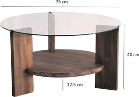 Τραπεζάκι Σαλονιού Καρυδί FRAUL 75x75x40