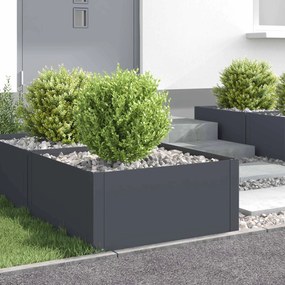 vidaXL Περίγραμμα γκαζόν 4 τμχ. 60 x 60 x 35 cm Ατσάλι Ανθρακί
