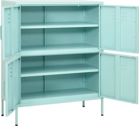 vidaXL Ντουλάπι Αποθήκευσης Χρώμα Μέντα 80 x 35 x 101,5 εκ. από Ατσάλι