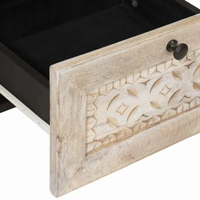 vidaXL Πλαϊνό γραφείο με συρτάρι Λευκό 33.5 x 40 x 75 εκ