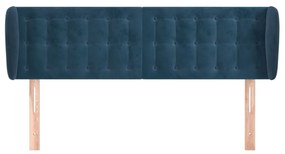 Κεφαλάρι με Πτερύγια Σκούρο Μπλε 147x23x78/88 εκ. Βελούδινο 3117630