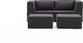 Διθέσιος Καναπές Κρεβάτι Ανθρακί VILORO 90x200x75