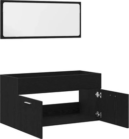 vidaXL Σετ Επίπλων Μπάνιου 2 pcs Μαύρη Οξυά Επεξεργασμένο ξύλο