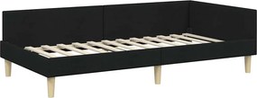 vidaXL Κρεβάτι Γωνίας Μαύρο 90 x 200 cm ύφασμα