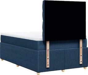 vidaXL Κρεβάτι Boxspring με Στρώμα Μπλε 120x200 εκ. Υφασμάτινο