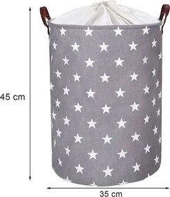 Καλάθι Αποθήκευσης (Φ35x45) Sipo 43lt Γκρι Αστέρια SIP-BT007