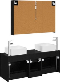 vidaXL Σετ Επίπλων Μπάνιου 4 pcs Μαύρη Δρυς