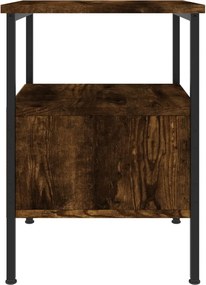 vidaXL Κομοδίνα 2 τεμ. Καπνιστή Δρυς 34 x 36 x 50 εκ. Επεξεργ. Ξύλο