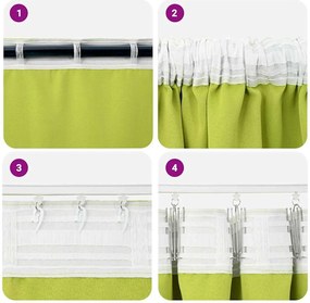 vidaXL Κουρτίνες Μαύρης Ύφανσης με Δαχτυλίδια 2 pcs Πράσινο