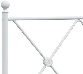 vidaXL Πλαίσιο Κρεβατιού με Κεφαλάρι Λευκό 90 x 200 εκ. Μεταλλικό