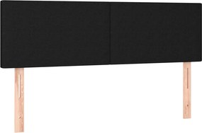 vidaXL Κρεβάτι Boxspring με Στρώμα Μαύρο 140x200 εκ. Υφασμάτινο
