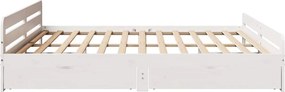 vidaXL Σκελετός Κρεβ. Χωρίς Στρώμα Λευκό 180x200 εκ Μασίφ Πεύκο