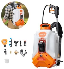 VEVOR 4 Gal Battery Powered Backpack Sprayer 0-90 PSI 4H Runtime for Yard Lawn