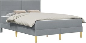 vidaXL Σκελετός Κρεβατιού Ανοιχτό γκρι 140 x 200 cm Πολυεστέρας