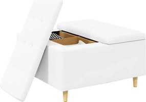vidaXL Οθωμανικό αποθήκευσης Λευκός 80 x 80 x 45 cm Τεχνητό δέρμα