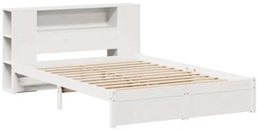 vidaXL Κρεβάτι Βιβλιοθήκη Χωρίς Στρώμα 140x200 εκ Μασίφ Ξύλο Πεύκο