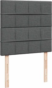 vidaXL Κρεβάτι Boxspring με Στρώμα Σκούρο Γκρι 100x200 εκ. Υφασμάτινο