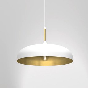 Κρεμαστό Φωτιστικό Lincoln 45cm Λευκό με Χρυσό