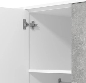 Ντουλάπα Varadero 3K1O Λευκό - Concrete 119x53x203,5 εκ. 119x53x203.5 εκ.
