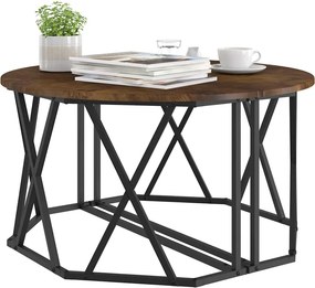 vidaXL Τραπεζάκι σαλονιού Καπνιστό Δρύς 80 x 80 x 42 cm