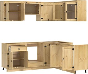 vidaXL Ντουλαπιού με ράφι SKI 8 pcs Μέλι Καφέ Στερεά ξυλεία πεύκου