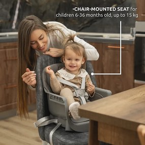 Καρεκλάκι φαγητού Vanilla 3in1 Grey Leather 10100572506 Lorelli