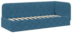 vidaXL Κρεβάτι Γωνίας Μπλε 80 x 200 cm Βελούδο