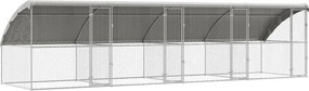 vidaXL Κλουβί Σκύλου 4 pcs Ασημί 8 x 2 x 2 m Γαλβανισμένος χάλυβας
