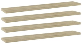 Ράφια Βιβλιοθήκης 4 τεμ. Sonoma Δρυς 60x10x1,5 εκ. Μοριοσανίδα
