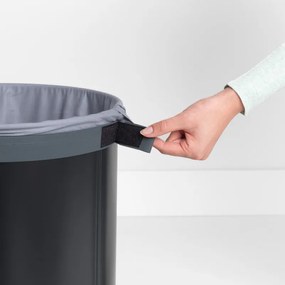 Καλάθι πλυντηρίου Brabantia 1000826, 60 l, Καπάκι από φελλό, Πλήρωση χωρίς άνοιγμα, οπές εξαερισμού, Μαύρο