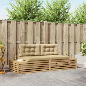vidaXL 2 pcs Σειρά Καναπέ Εξωτερικού Πολυεστέρας Λευκό