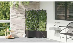 vidaXL Γλάστρα Κήπου 3 pcs Μαύρο Ατσάλι