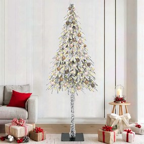 vidaXL Χριστουγεννιάτικο Δέντρο με 300 LED Λευκό 210 cm ΠΕ και Ατσάλι