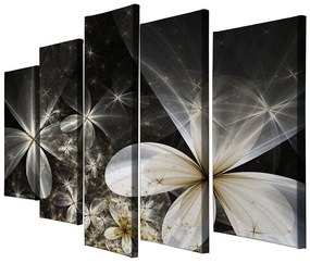 Πίνακας Καμβάς (Σετ 5Τμχ) 257MJS3294 20x70/20x60/20x50cm Multi Wallity Κάθετοι Wood, Canvas
