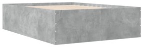 vidaXL Πλαίσιο Κρεβατιού Γκρι Σκυροδέματος 140x190 εκ. Επεξεργ. Ξύλο