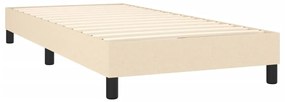 vidaXL Κρεβάτι Boxspring με Στρώμα &amp; LED Κρεμ 90x190 εκ. Υφασμάτινο