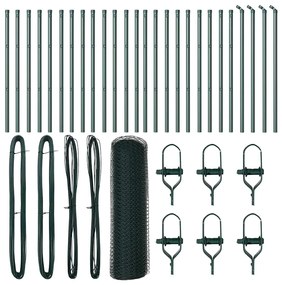 vidaXL Στύλος Περιφράξεων Πράσινο 50 x 0,4 μ (25 mm πλέγμα)