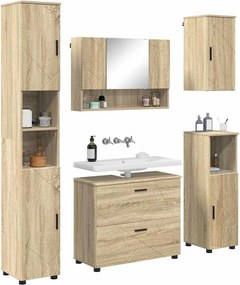 vidaXL Σετ Επίπλων Μπάνιου 5 τμχ. Δρύς Sonoma 35 x 30 x 192 εκ