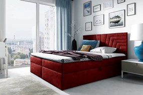 Επενδυμένο κρεβάτι Box 4-Kokkino-140 x 200