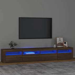 vidaXL Έπιπλο Τηλεόρασης με LED Καφέ Δρυς 240x35x40 εκ.