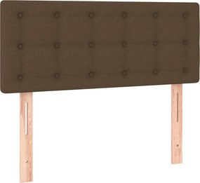 vidaXL Κρεβάτι Boxspring με Στρώμα Σκούρο Καφέ 120x190 εκ Υφασμάτινο