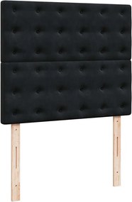 vidaXL Κρεβάτι Boxspring με Στρώμα Μαύρο 120x190 εκ. Βελούδινο