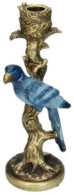 Κηροπήγιο ArteLibre Πουλί Μπλε Polyresin 10.5x9x25.5cm