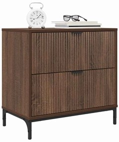 vidaXL Κομοδίνο Καφέ δρυς 63.5 x 36 x 61 εκ Επεξεργασμένο ξύλο